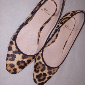 J.Crew Leopard Calf Hair Flats